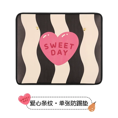 Personalized Striped Car Seat Back Anti-Kick Pad Car Seat Back Anti-Fouling Pad Dirt-Resistant Anti-Dirt Pad Backrest Hanging Type (Chair back anti-kick pad) - short-anti-kick-pad-love-stripes