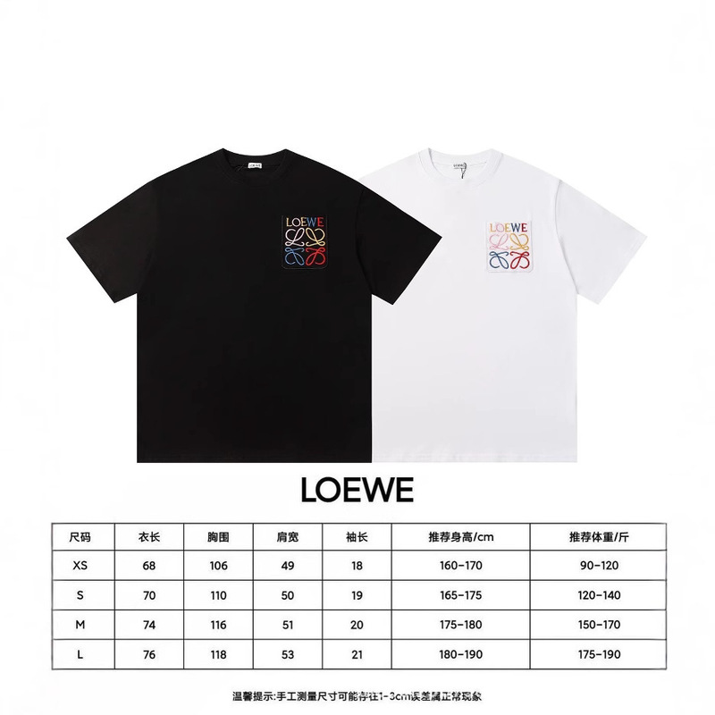 跨境25ss罗家高品质刺绣logo宽松纯棉短袖男女款圆领时尚百搭T恤|undefined
