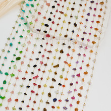 不锈钢彩色石头夹珠链diy项链手链首饰链手工制作链条饰品配件