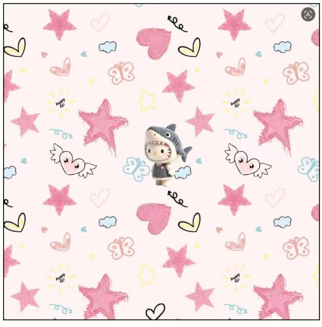 63# Lenço quadrado Hello Kitty estrela rosa (C05-34)