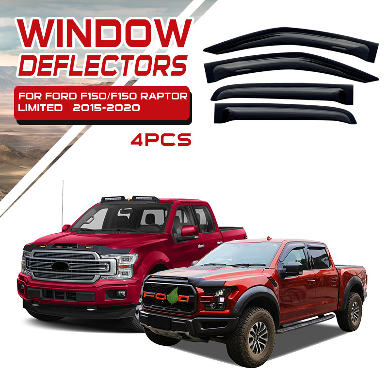 TXR para Ford Ford F150 Raptor Platinum Sunwear Bloqueador de lluvia Ventana de lluvia Modificación de ceja de lluvia Accesorios decorativos