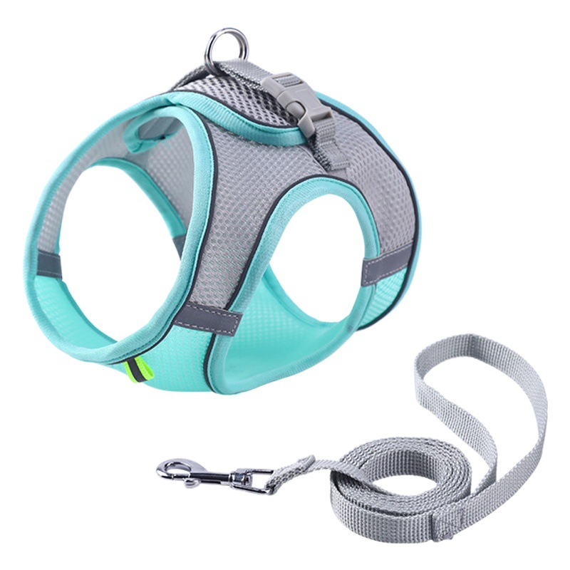 Cuerda de tracción para gatos, anti-liberación, tipo chaleco, transpirable, reflectante, pecho y espalda para perros, cuerda para pasear, fábrica de suministros para mascotas para perros pequeños