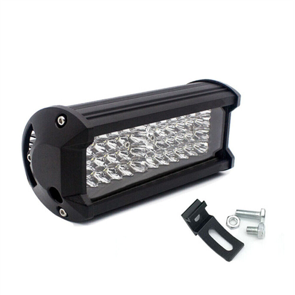 Transfronterizo 7 pulgadas cuatro filas 48LED 144W lámpara de trabajo del automóvil transformada lámpara de tres ojos lámpara de barra larga luz blanca