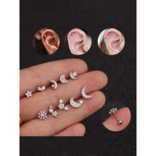 N 26963 Stainless steel zircon stud earrings ������ʯ��˿