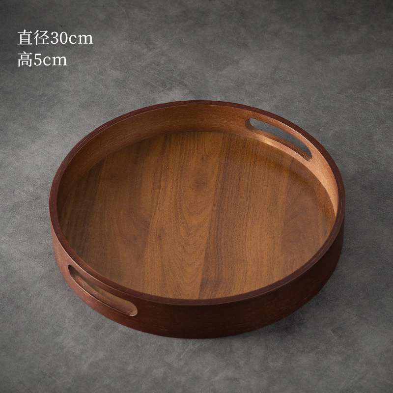 35*35*5 Handle Walnut Color Round Pallet [Circle Series]