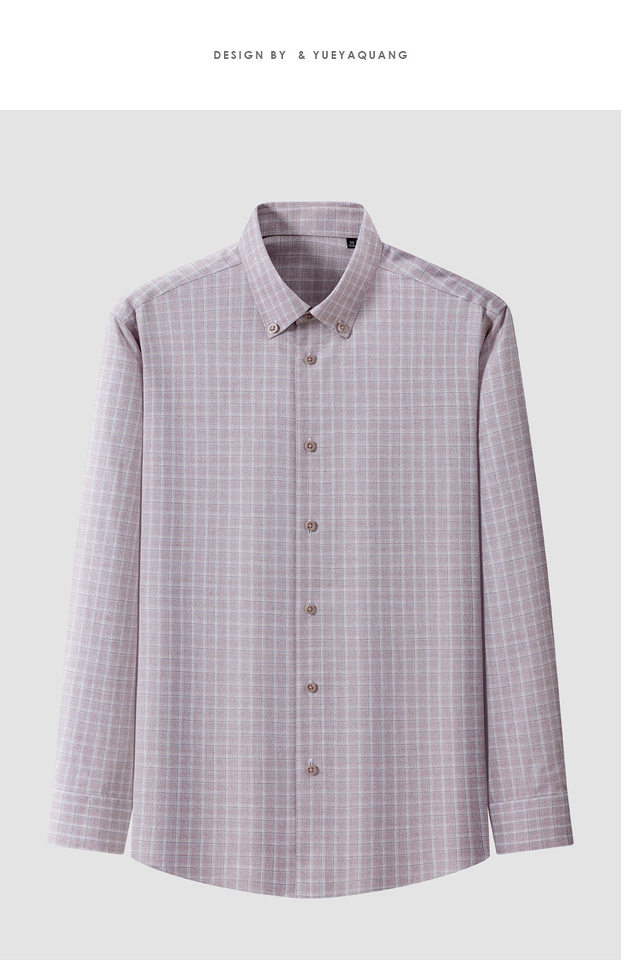 Áo sơ mi nam dài tay 100% cotton 200 sợi chống nhăn họa tiết kẻ sọc kẻ caro phong cách công sở — Họa tiết kẻ caro hồng đào - Tay dài - Cổ cài khuy 301, Kẻ caro nâu xanh - Dài tay - Cổ cài khuy 309, Kẻ sọc xanh lá - Tay dài - Cổ cài khuy 307, Lan Tiểu Cát - Áo dài tay - Cổ cài khuy 308 chi tiết 30