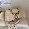 2021 fashion new pattern weave One shoulder Inclined shoulder bag Korean Edition leisure time Bag Female bag Trend chain Simplicity Straw bag