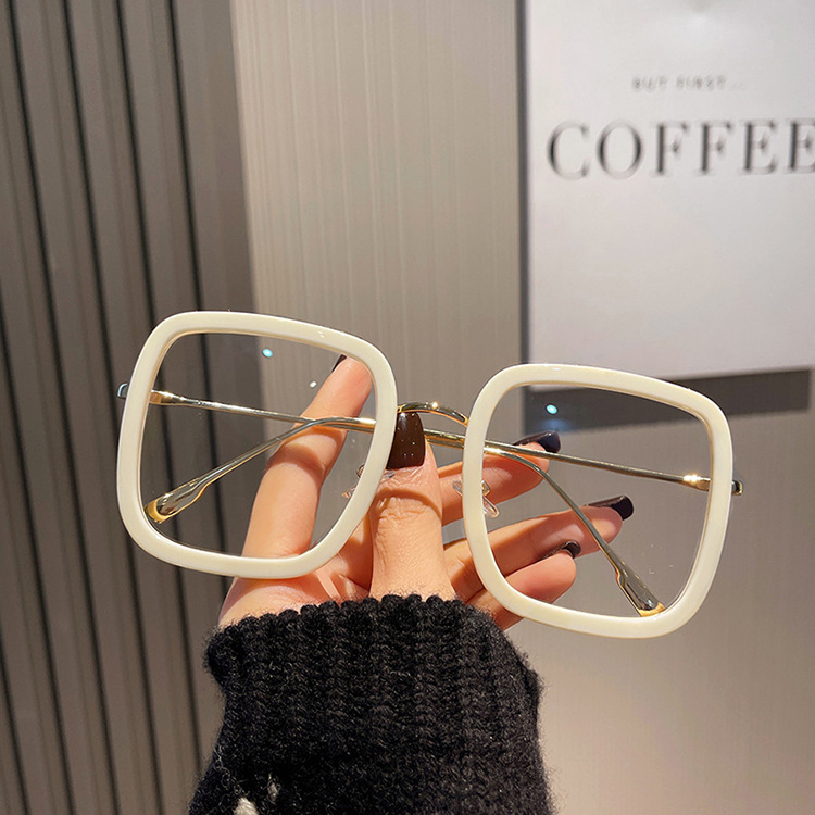 Ac Lens Material Square Glasses Style Simple Style Solid Color Ac Square Full Frame Optical Glasses