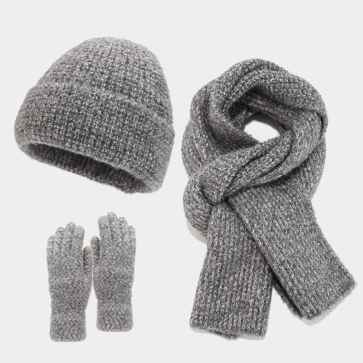 Ins nuevo bufandas gruesas de dos colores, sombreros, guantes de tres piezas para hombres, invierno antifrío y cálido para mujeres