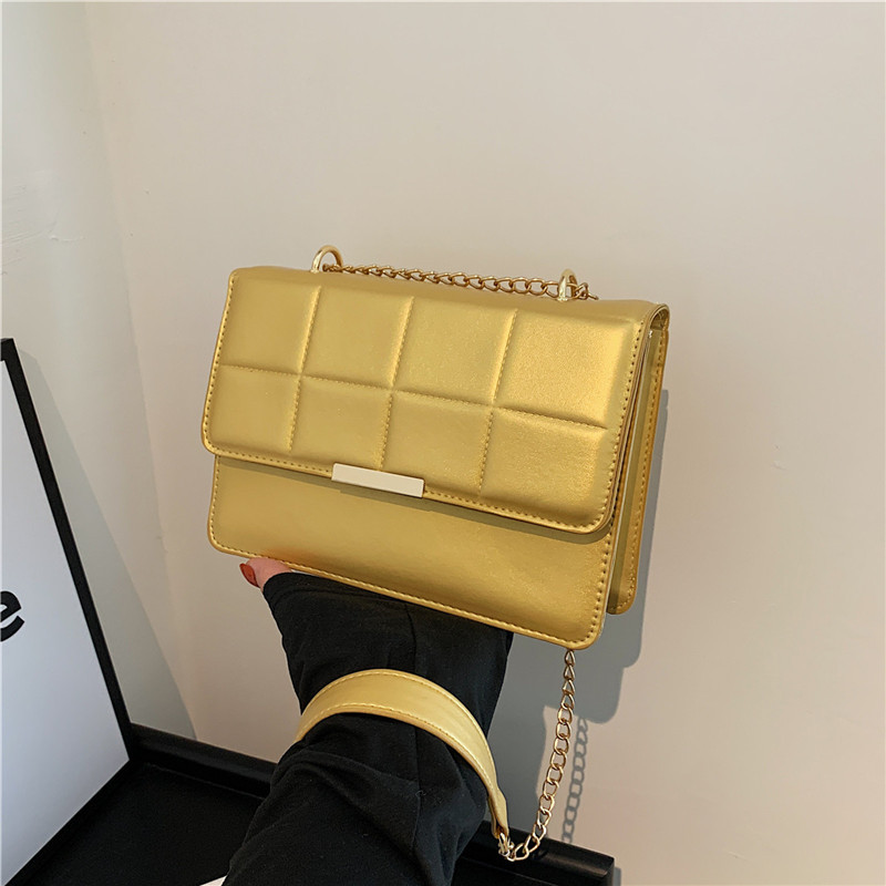 Bolsa de casca dura de cuadrilátero de cadena sólida, bolso cuadrado de damas de este año, bolso de hombro de moda de textura, bolso de mochila casual