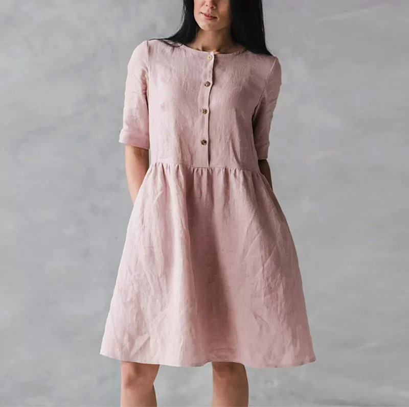Mid Length High Waist Pullover Ladies Dress Image 1