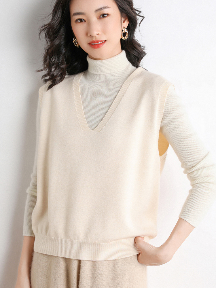 Chaleco sin Capucha para Mujer, Estilo Nuevo Otoño/Invierno 2024, Cuello Redondo, Color Sólido, Lana, Viscosa, Tejido de Algodón, Marrón, Elegante, para Ir al Trabajo image 13