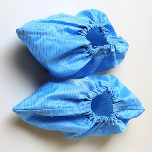 Dongguan Factory Direct Sales Anti-Static Shoe Covers Dust-Free Workshop Shoe Covers Blue and White Clean Shoe Covers