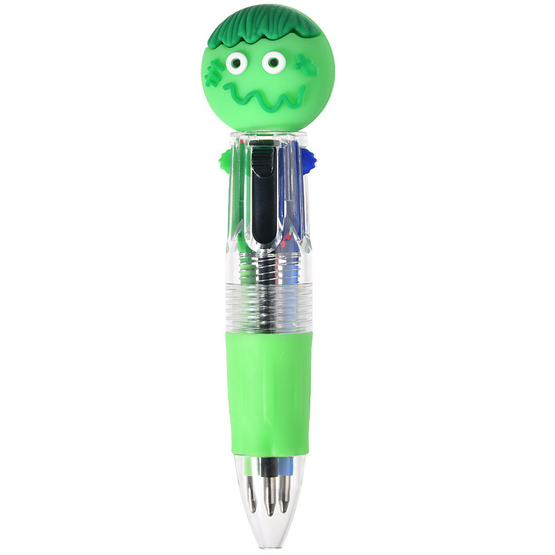 ハロウィンシリーズ 4色プレスボールペン ミニペン かわいいショートペン 持ち運びやすい 学生ハンドブック マルチカラーペン|undefined