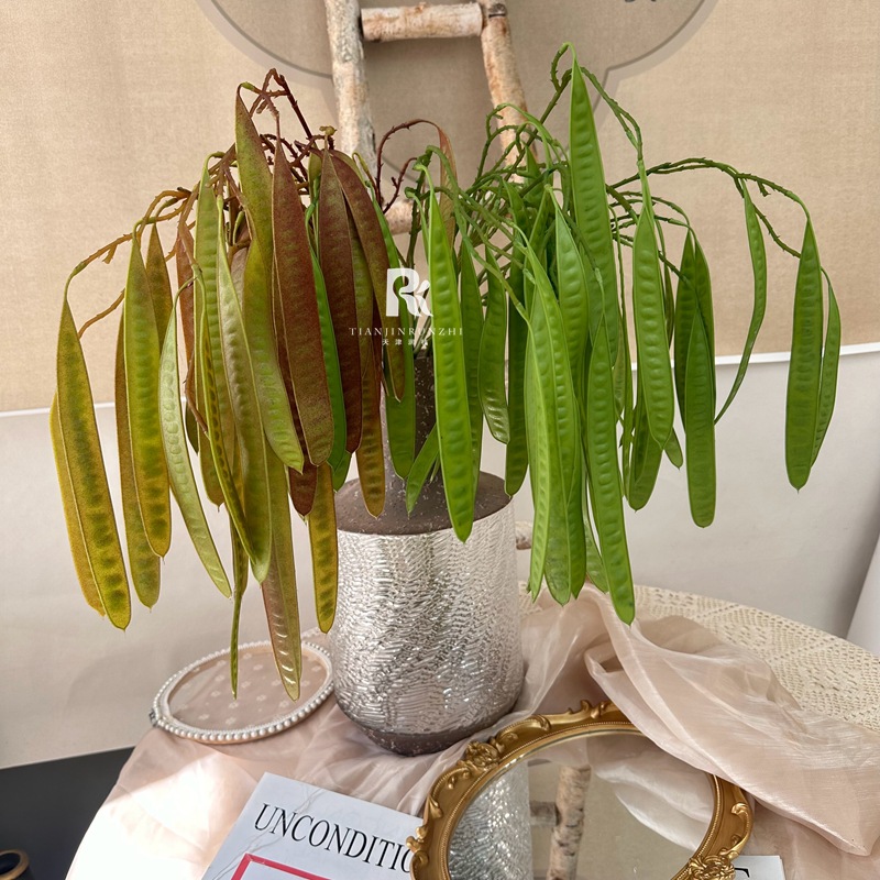 仿真綠植手感仿真豌豆莢假花婚禮吊頂背景垂感花藝扁豆花小眾花藝