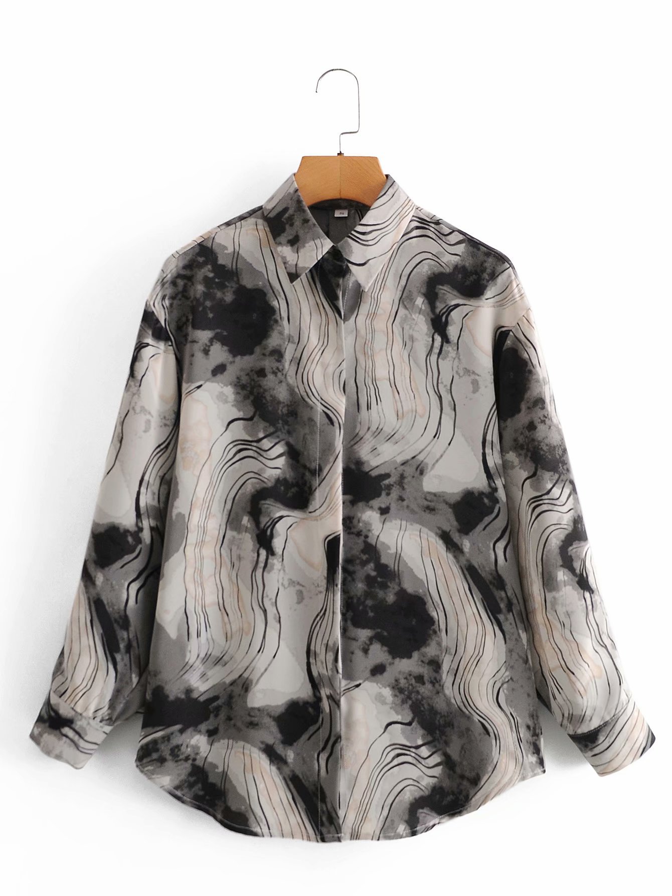 printing long-sleeved loose thin fashion shirt  NSAM24019