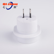 白色美式脚-丹麦孔转换器 欧洲旅行便携白色英标转换插头