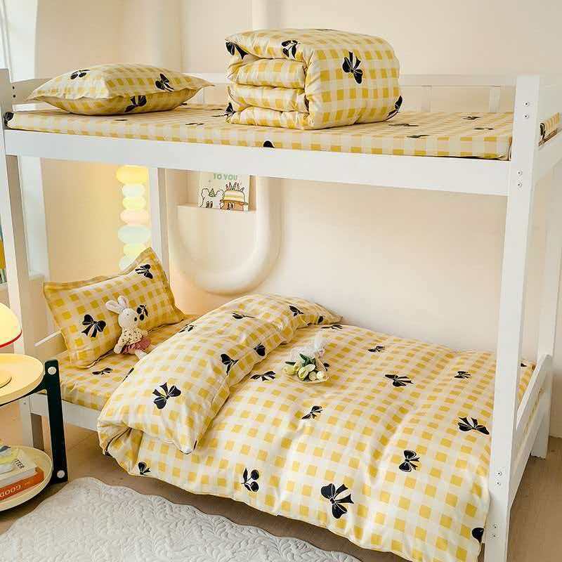Ice Silk Cooling Duvet Cover Set For Students Three Piece Bedding_voghion.com