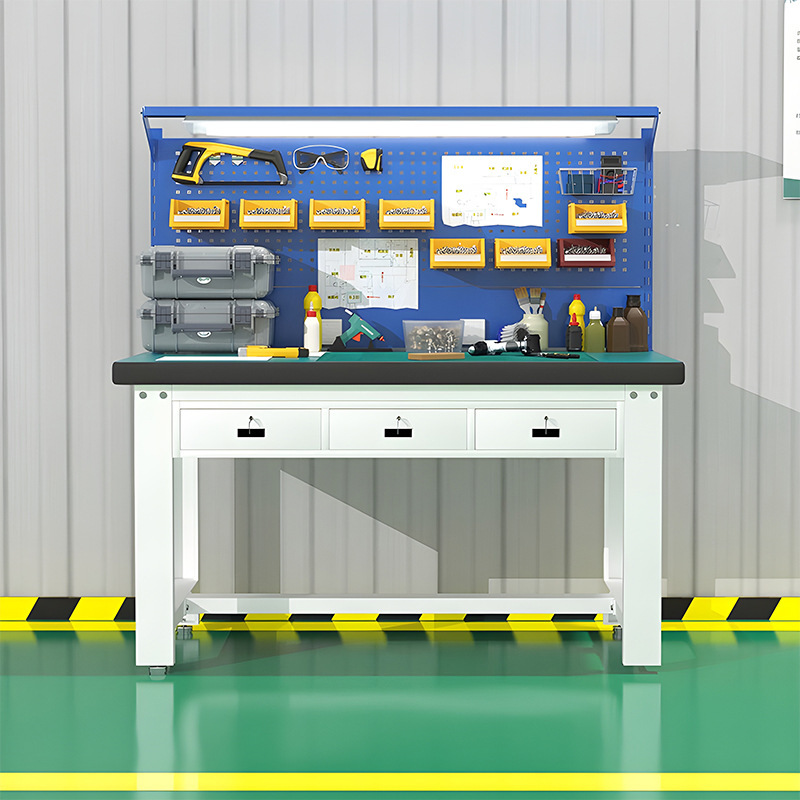 鋼製作業台重クランプ作業台静電気防止工具テーブル実験模型現場ランプ付き操作検査テーブル|undefined