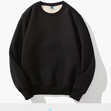 羊羔绒圆领卫衣男干活穿秋冬季款百搭长袖打底潮牌无帽休闲上衣男