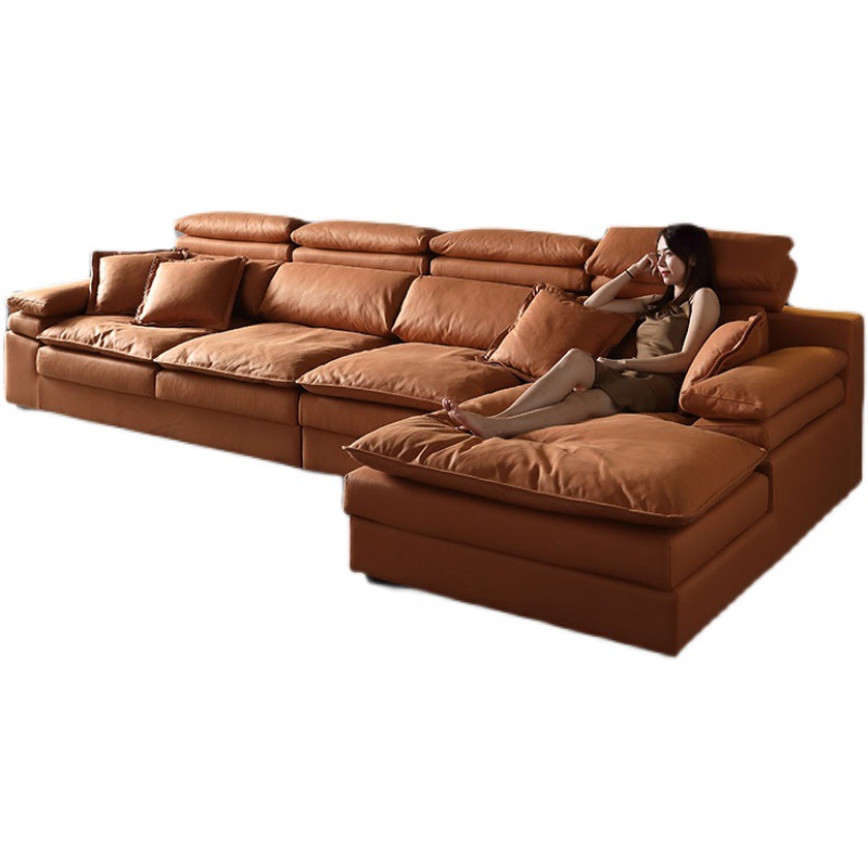 免洗科技布乳胶贵妃转角沙发意式羽绒超大坐深现代简约客厅家用