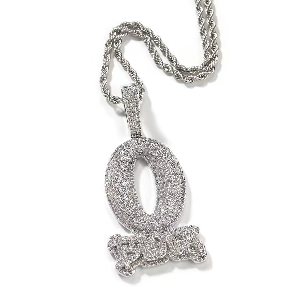 Trend pendant hip-hop стиль с цирконами и надписью, мужское модное ожерелье, аксессуар, инкрустирован Diamonds, простой и элегантный дизайн