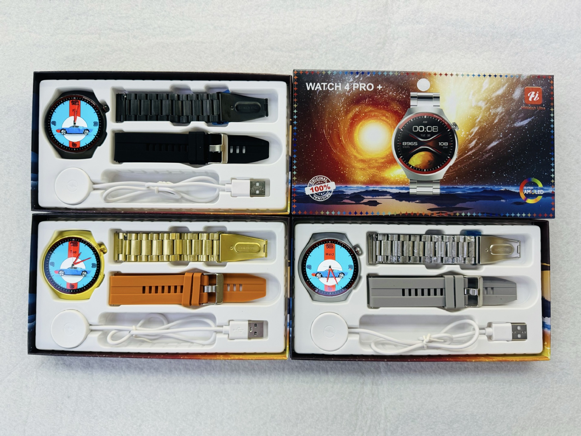 Reloj inteligente Watch4 Pro explosivo transfronterizo 1.52inch llamada Bluetooth frecuencia cardíaca recordatorio de mensaje de oxígeno en sangre