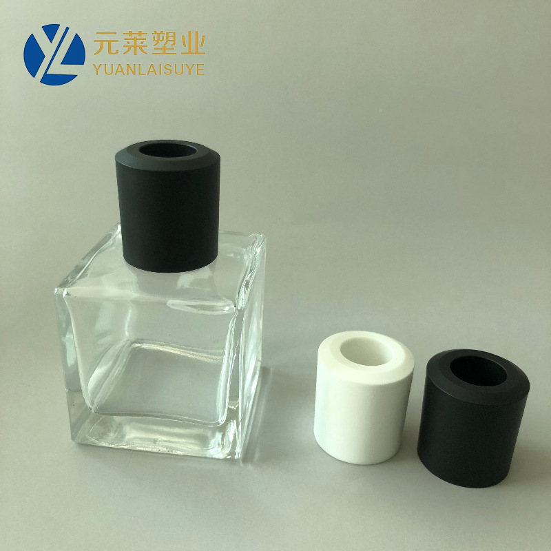 Popular high-end large aromatherapy cover 28-mouth black glass bottle cap essential oil bottle cap white plastic bottle cap PP cover