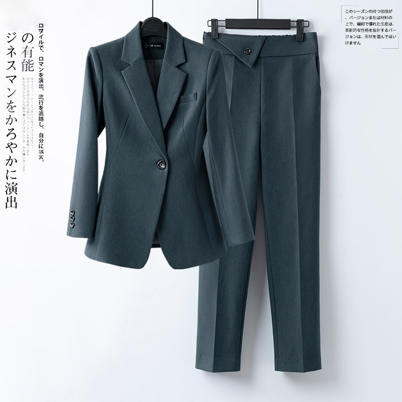 2025 Spring and Autumn New Professional Wear Women's High-End Long-Sleeved Suit Suit Fashionable Casual Temperament White Collar Suit Pants
