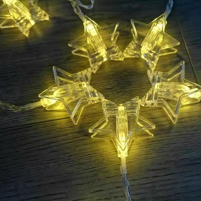 LED clip luz cadena foto clip color luz caja de batería con control remoto Fondo decoración de la pared colgante luz fiesta diseño transfronterizo