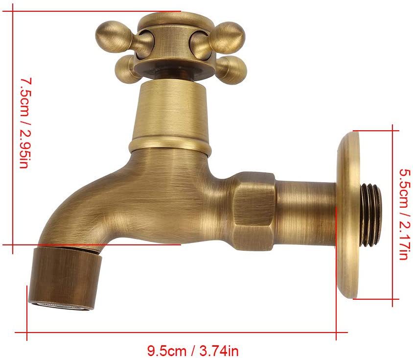 Copper antique European style retro 4 points 6 points single-cooling washing machine faucet mop sink extended faucet faucet nozzle bathroom undefined