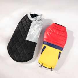 宠物狗狗服装秋冬加绒加厚高领马甲弹力包肚厂家跨境新品