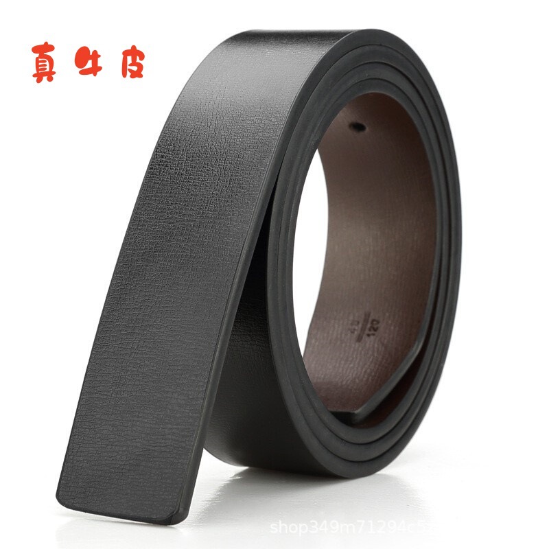 Genuine Leather Perforated Belt Without Buckle, Fashionable Perforated Style, Factory Wholesale