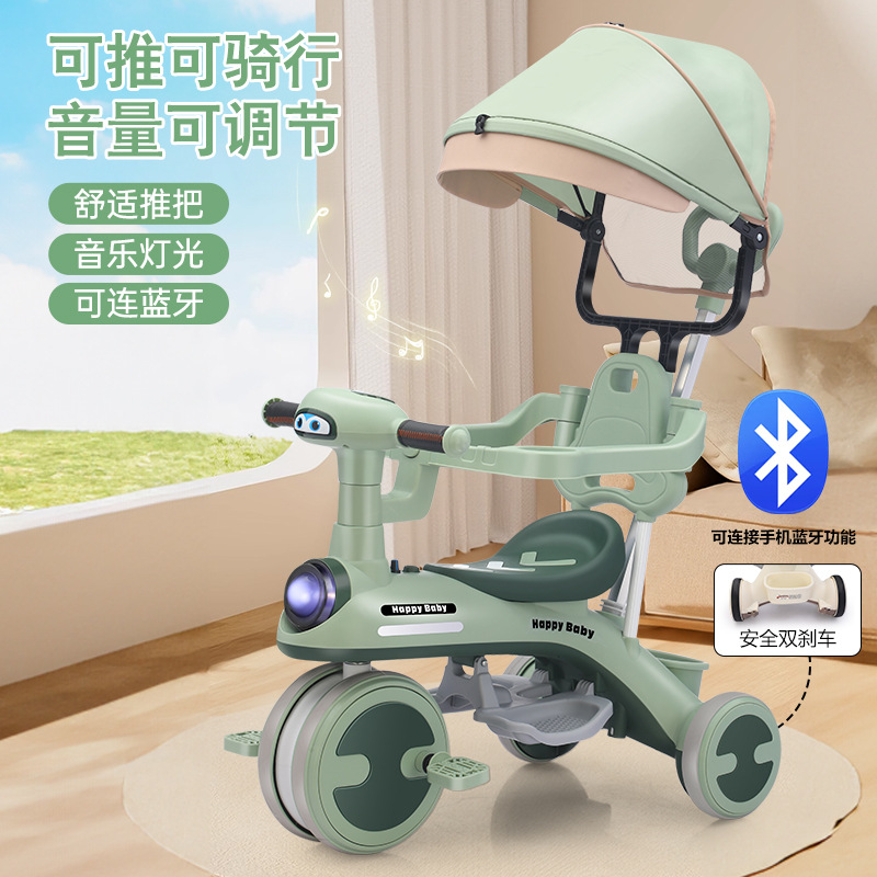 New Kidsren's Tricycle Bicycle Scooter Three-In-One Baby 1-9 Years Old Lightweight Music Stroller Dropshipping