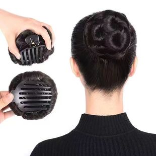 Wig Hair Wrap Pan Head Flower Bud Hair Accessories Grasping Clip Type Nine Flower Roll Hair Wrap Ball Head Hair Writer Five-Color Big Hair Ring