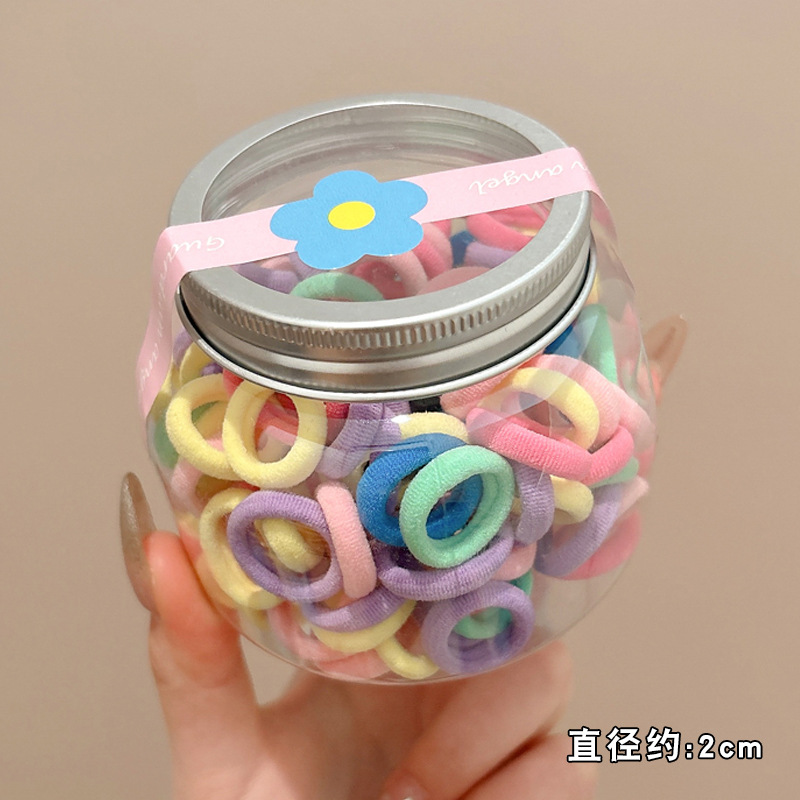 Lazo para el cabello del pulgar de color para niños, niña atada a la cuerda para la cabeza, banda de goma elástica alta, el bebé no daña el cabello, tocado de cuerda para el cabello