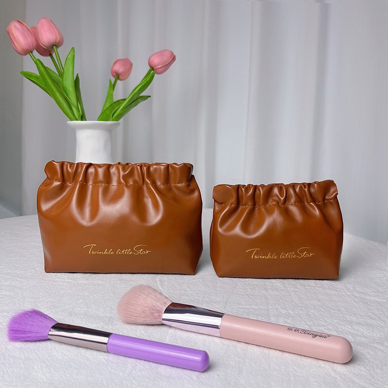 Bolsa de maquillaje de moda coreana llave lápiz labial bolsa de almacenamiento de bala cerrada automáticamente bolsa de almacenamiento de bala bolsa de cambio portátil