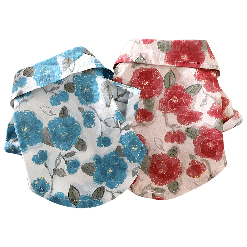 Fabricante mayorista de ropa de verano para perros, color rosa, camisa ligera para Bichón Frisé, Teddy y perros pequeños, diseño sencillo._voghion.com