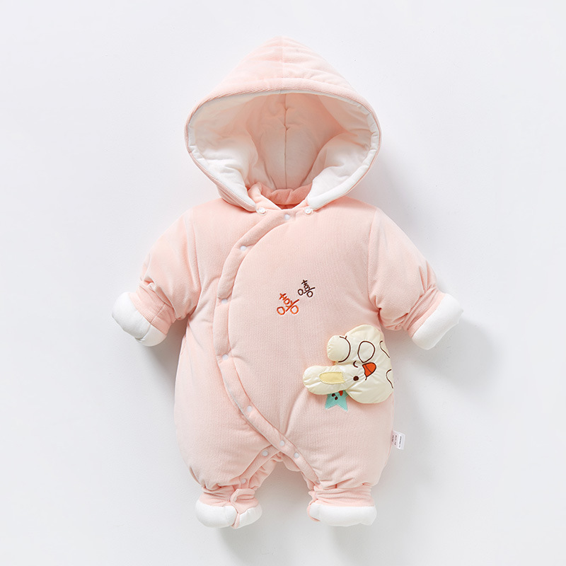 Mono para bebé para primavera, otoño e invierno, ropa para recién nacidos, conjunto de pelele acolchado de algodón grueso y cálido para niños y niñas, conjunto de invierno.