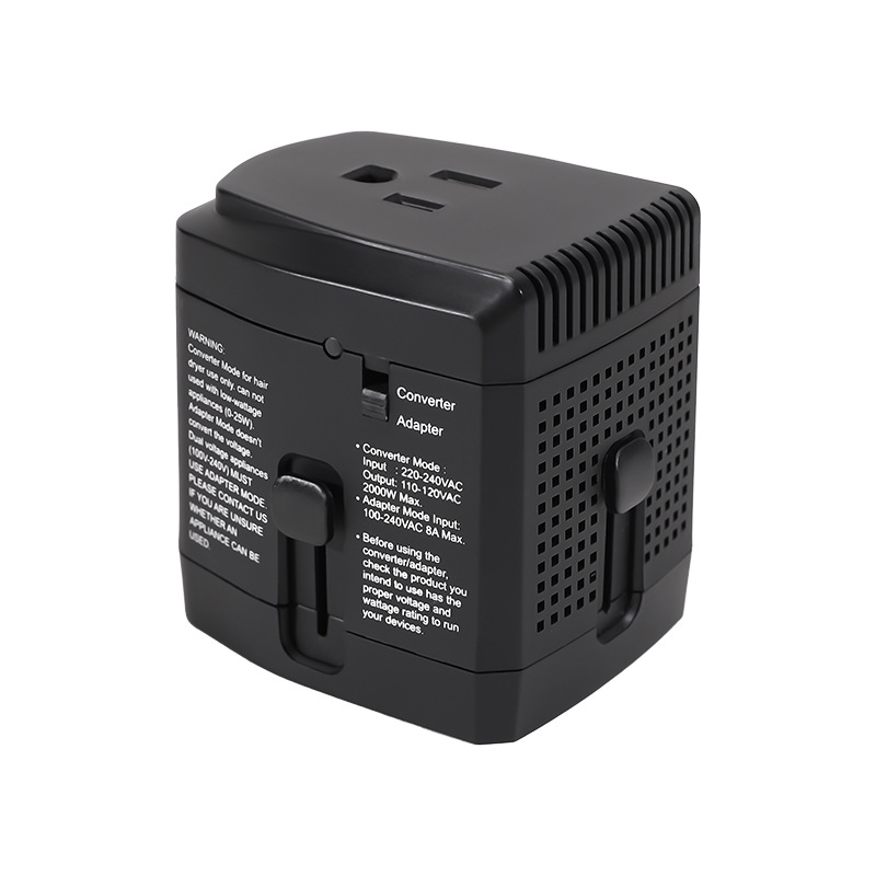 厂家直销多国转换插头220伏转110伏美式旅行降压插头变压器