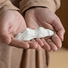 草木灰小山茶夹架陶瓷创意茶夹茶针搁置架毛笔架子功夫茶具零配件