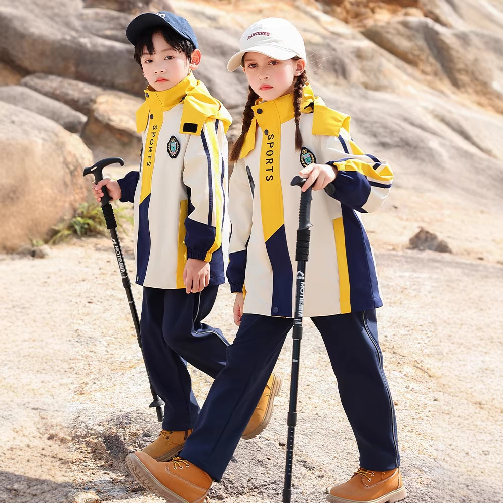New Primary School Uniform Outdoor Three-In-One Jacket Kindergarten Clothing Warm Children's Suit Group Sports Suit