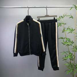 欧货休闲百搭男女秋冬新款 BO裤子两侧织带装饰运动套装 平替跨境