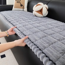 跨境专供2025新款直排一片式加厚馒头坐垫冬季防滑法兰绒沙发垫子