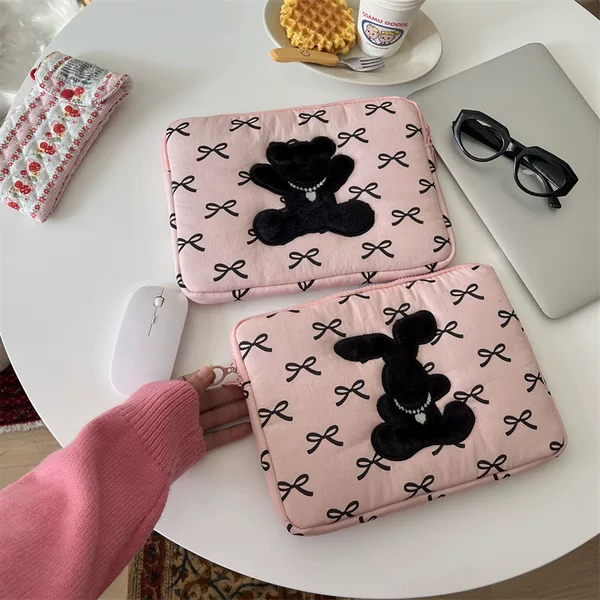 Tablet Computer Bag 3inch New Cute Model Export Black Bear 1 Korean Small Laptop Sleeve 11-Inch Style