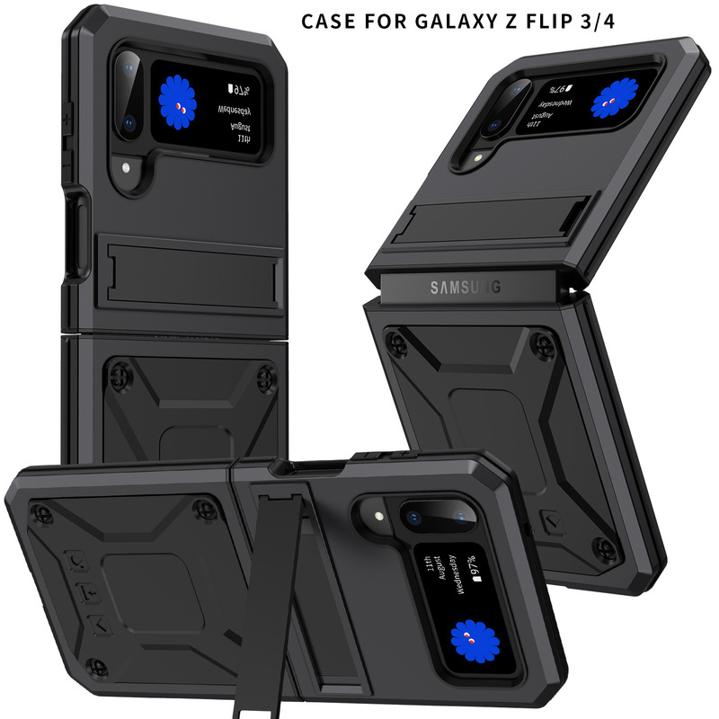 Suitable for Samsung Z-Flip3/4-Fold4 Phone Case, Galaxy Protective Cover, Foldable All-Inclusive Three-Proof Case with Magnetic Attraction