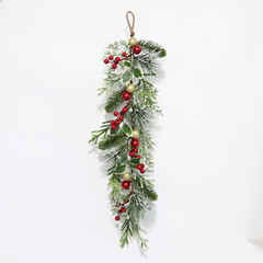 クリスマスロングラタンクリスマスリースキャビネットストーブクリスマスボールPVC松葉装飾赤い果実の串松とヒノキ新しいクロスボーダードロップシッピング