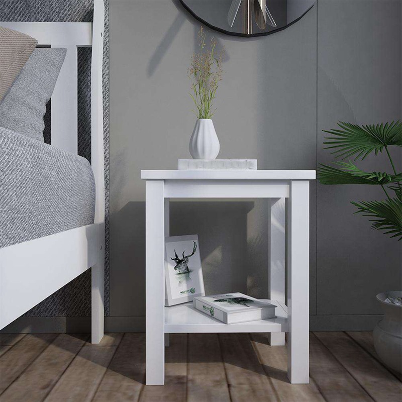 Moderno minimalista mesita de noche pequeña mesita de noche pequeño dormitorio estante de almacenamiento de doble capa mesa auxiliar