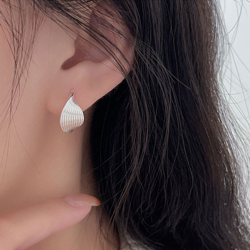 8g Weight Hoop Earrings Classification 1 Pair 925 Sterling Silver Solid Color Hoop Earrings