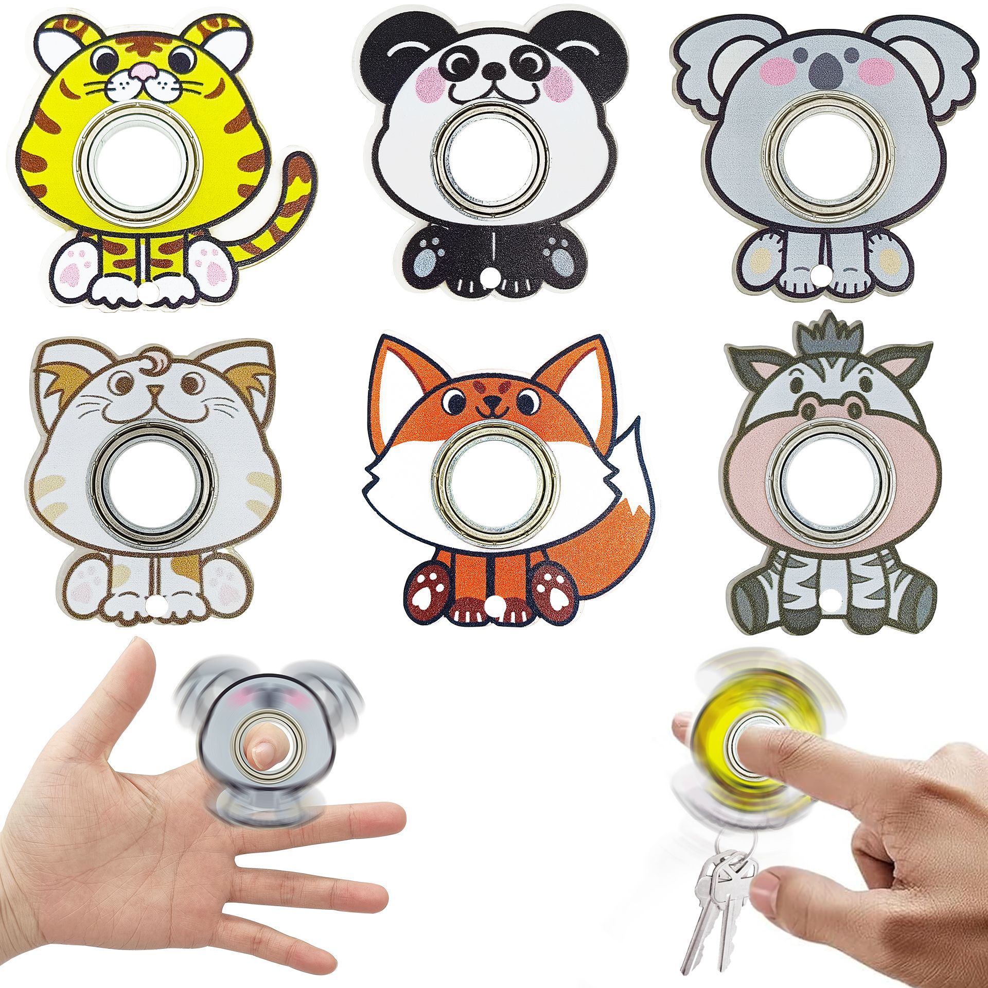 2 a generación de punta de dedo rotatoria de descompresión llavero llavero fidget spinner punta de dedo juguete de descompresión
